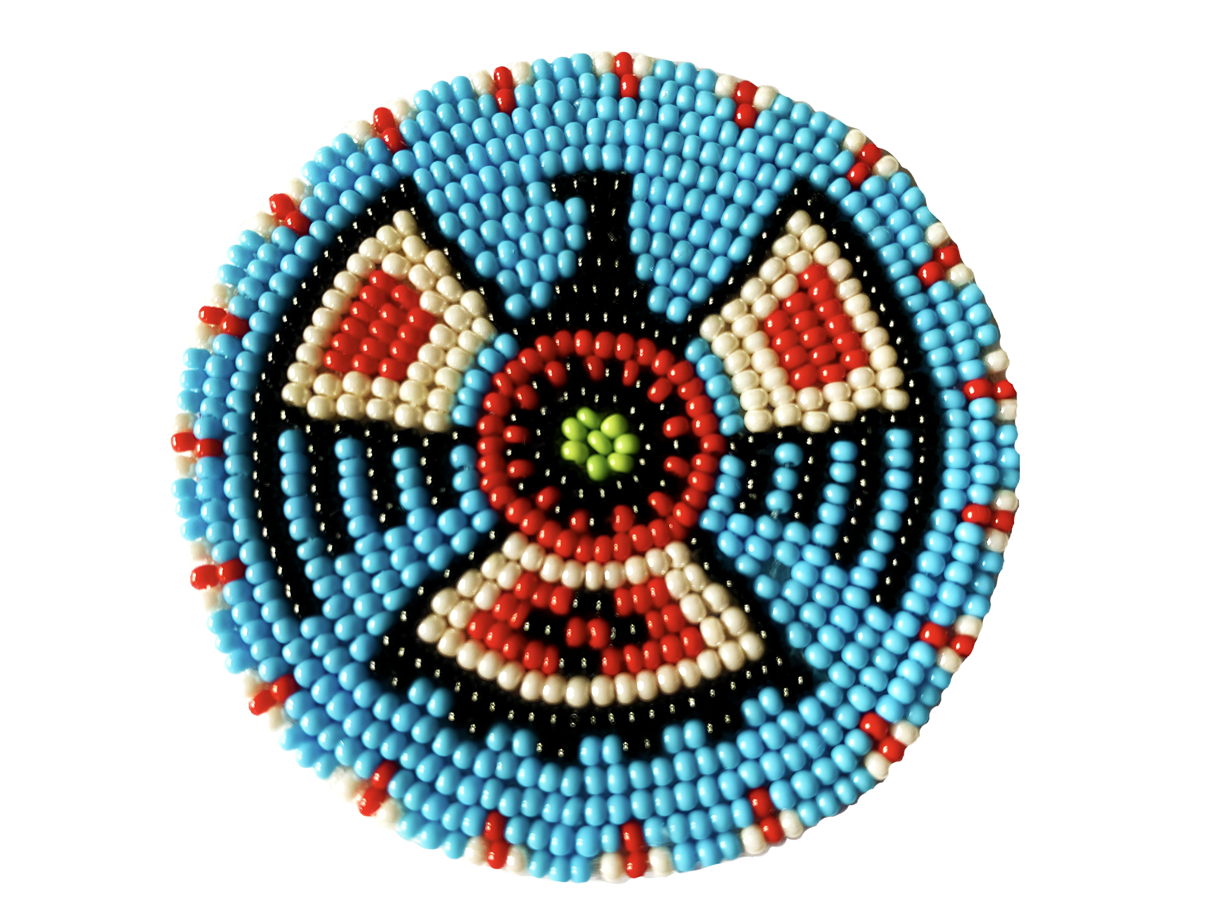 Traditional beaded medallion with cultural significance